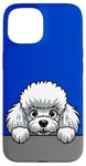 Coque pour iPhone 15 Caniche blanc mignon qui regarde un chiot amusant pour les amoureux des chiens