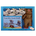 The Puppet Company - Traditional Story Sets - Three Billy Goats Gruff & Troll Finger Puppet Set