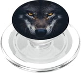 Wolf Lovers Black Wolf Wild Animal Lovers Wolf Illustration PopSockets PopGrip for MagSafe