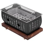 barbecue de style japonais mini poêle à charbon de bois pour barbecue domestique avec grillage en grillage et base en bois hibachi