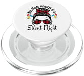 Funny, Cute Christmas All Mom Wants Is A Silent Night PopSockets PopGrip for MagSafe