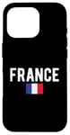 Coque pour iPhone 16 Pro Drapeau de la France avec nom de la France pour les Français et ceux qui aiment la France