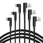 Câble Usb C Coudé 90 Degrés Charge Rapide Nylon Tressé [Lot De 3, 1M] Câble Usb Vers Usb C Coudé Pour Iphone 15 Samsung S23 Ultra Ipad Air Macbook Pro Google Xiaomi Switch Ps5 Tablet