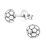 The Rose & Silver Company Women Girls 925 Sterling Silver Oxidised Football Stud Earrings