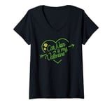 Femme Miraculous Ladybug St Valentin Cat Noir is my Valentine T-Shirt avec Col en V