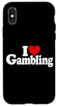 Coque pour iPhone X/XS I LOVE HEART GAMBLING CASINOS PARIS TRADING LAS VEGAS