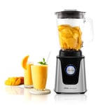 UFESA BS4707 Mixeur Blender activa avec fenêtre de bocal et bouchon doseur, 500 W, 1,5 litre, plastique, 3 vitesses, Blanc/Rouge