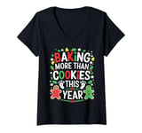 Womens Baking More Than Cookies This Year Christmas Pregnancy V-Neck T-Shirt