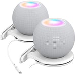 AHASTYLE Supports Muraux pour Apple Homepod Mini [Gestion intégrée du Cordon] ABS Support de Stable Compatible avec HomePod Mini [Besoin de percer] (Blanc-2 Pack)