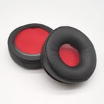 Earpads Coussinets de Rechange Coussinets d'oreille Oreillette de Remplacement Coussins en Mousse pour Casque Jabra Jabra MOVE Wireless Muwu Evolve 20se 30II Cuir a haute teneur en protéines + mousse a mémoire de forme, filet noir rouge