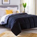 Linenspa All Season Duvet – Microfibre Single Duvet 10.5 Tog – Coverless & reversible – Oeko-Tex, Down Alternative Comforter, Black / Graphite