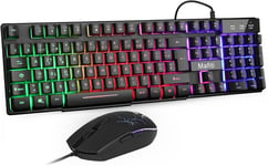 Combo Clavier Et Souris Usb Rétroéclairé Rgb Pour Bureau De Domicile/Travailensemble Clavier Et Souris Gamer Azerty