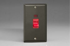 Varilight XP45N 45A Cooker Switch, classic graphite 21 + red insert