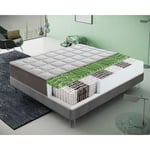 Matelas ressorts ensachés 180x200 cm accueil mémoire de forme epaisseur 25 cm