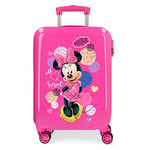 Disney Love Minnie Valise Trolley Cabine Rose 37x55x20 cms Rigide ABS Serrure à combinaison 34L 2,6Kgs 4 roues doubles Bagage à main