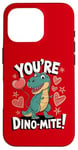 Coque pour iPhone 16 Pro Costume de dinosaure T-Rex pour la Saint-Valentin