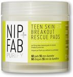 Nip + Fab Teen Skin Fix Zero Breakout Rescue Face Pads with Salicylic Acid, Wit