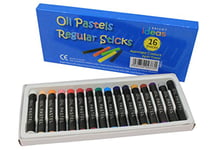 Bright Ideas Regular Oil Pastels - 16 Pack of Assorted Colours Oil Pastels Crayons - Intense Bright Colours - Perfect Oil Pastels for Kids, Artists and Students. BI8355.