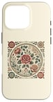 Coque pour iPhone 16 Pro Rose florale botanique, style bohème minimaliste, roses d'amour