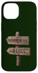 Coque pour iPhone 14 Jardinage, panneau de signalisation en bois Bliss Garden