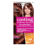 L'Oreal Paris Ammonia Free Semi-Permanent Hair Dye, 554 Chilli Chocolate, Glossy Hair Colour, Natural Looking Finish For up to 28 Shampoos, Casting Crème Gloss, 1 Application