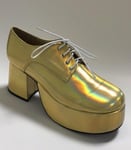 Fancy Dress Mens 70s 80s Party Platform White Silver Gold Shoes