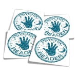 4x Square Stickers 10 cm - Psychic Reader  #4171