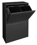 ARREGUI Basic CR606-B Poubelle de Recyclage Cuisine 4 Bacs | 4 x 17 L (68 L) | Poubelle de Tri Sélectif 4 Rangements | Meuble Poubelle en Acier avec 4 Seaux | Sac Poubelle | noir