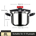 (8L)Stainless Steel Pressure Cooker 100KPa Large Pressure Cooker