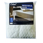 COLAS NORMAND - Protège Matelas Absorbant Celesta 140x190 cm - 100% Polyester recyclé - Hypoallergénique et Doux - Bonnet 25 cm, Blanc