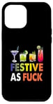 Coque pour iPhone 12 Pro Max Festive As F ck Cocktail de Noël amusant