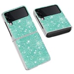 Sött glitter bling stöttåligt skyddande skal kompatibelt med Samsung Galaxy Z Flip 3 Green