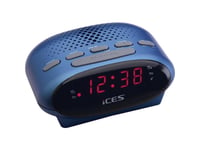 Ices Icr-210, Klockradio, Fm, Pll, Led, 1,52 Cm (0.6"), Blå, 3 V