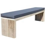 Banc de jardin Zaandam 150cm échafaudage bois avec coussins Kit de construction - Brun - Wood4you