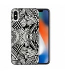 Coque Iphone XS MAX geometrique noir transparente