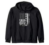 Archery Abuela America Flag Vintage Christmas Xmas Zip Hoodie