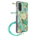 Cover for Samsung Galaxy S20 FE Geometric design with Removable Cord blue