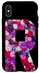 iPhone X/XS Letter R Floral Blooms Colorful Pattern Case