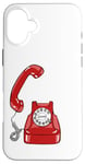 Coque pour iPhone 16 Plus Cadran rotatif vintage - Téléphone filaire - Couleur graphique rétro