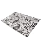 OHS Garden Rug Leaf Black/White, Large Outdoor Rug Water Resistant Foldable Area Rugs Easy Storage Reversible Mat for Summer Garden Patio Decking, 120 x 170cm