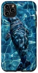 Coque pour iPhone 11 Pro Max Save The Manatee Crystal River FL Bleu abstrait rayé