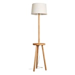 Lampadaire Lampe sur Pied Lampes Verticales Lampes sur Pied en Bois Salon Morne Chambre étu Lampadaires sur Pied en Tissu Blanc Lampadaires en Bois Lampadaires déco Éclairage intérieur