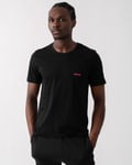 Hugo Mens Triple-Pack of Cotton Underwear T-Shirts with Logo Print - Black - Size Medium