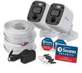 SWANN ENFORCER SWPRO-4KMQBPK2 WHITE WIRED 4K INDOOR & OUTDOOR BULLET 2X CAMERAS