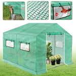 YRHOME Serre tomate serre en feuille d'aluminium serre étanche au vent serre avec fenêtre 3x2x2m