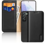 Samsung Galaxy S22+ (S22 plus) Plånboksfodral - Dux Ducis Äkta Läder Svart (RFID Skydd)