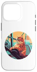 iPhone 16 Pro Cute Orange Fitness Cat on Gym Lifting Bench Case