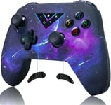 Manette Switch Led,Manettes Pro Sans Fil Switch Controller Pour Switch/Oled/Lite/Pc Avec Rgb,Bluetooth Gamepad Avec Gyroscope 6 Axes,Vibration,Turbo,Programmable,Wake Up (Galaxy)