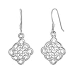 Sterling silver dropper earrings with net design Jewellery Gift for Her Mum