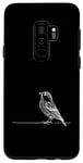 Coque pour Galaxy S9+ Line Art Oiseau et Ornithologue Pin Siskin